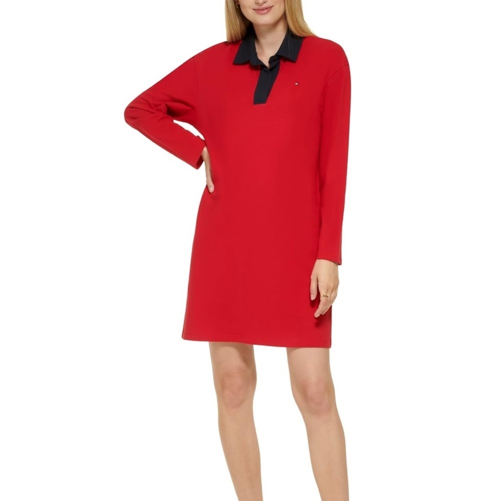 NWT Tommy Hilfiger Red Polo Shirt dress size L ( fits larger)
